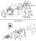 DRUM & DUCT ASSEMBLY Diagram and Parts List for DRL1555MBL  General Electric Dryer