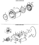 DRUM & HEATER ASM. Diagram and Parts List for DRB1555MCL  General Electric Dryer