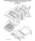 DOOR & DRAWER PARTS Diagram and Parts List for JGBP35AEV4AA  General Electric Range