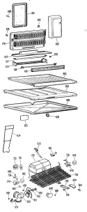 Section Diagram and Parts List for TBFM17VBCR  General Electric Refrigerator