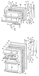Section Diagram and Parts List for TBF19DBDR  General Electric Refrigerator