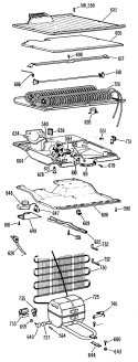 Section Diagram and Parts List for TBF15SBDL  General Electric Refrigerator