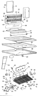 Section Diagram and Parts List for TBF22RCCR  General Electric Refrigerator