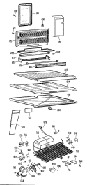 Section Diagram and Parts List for TBF17DCCR  General Electric Refrigerator