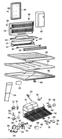Section Diagram and Parts List for TBF17ZCCR  General Electric Refrigerator