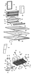Section Diagram and Parts List for TBF17KCGR  General Electric Refrigerator