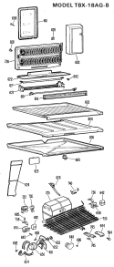 Section Diagram and Parts List for TBX18AGCR  General Electric Refrigerator