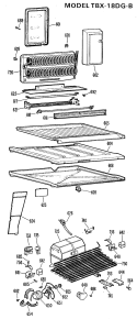 Section Diagram and Parts List for TBX18DGCR  General Electric Refrigerator