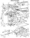 Section Diagram and Parts List for TBX18ZGCR  General Electric Refrigerator