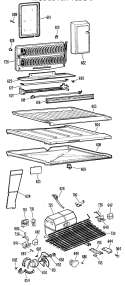 Section Diagram and Parts List for TBX18ZGCR  General Electric Refrigerator
