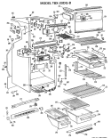 Section Diagram and Parts List for TBX20DGCR  General Electric Refrigerator
