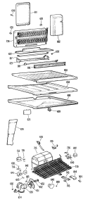 Section Diagram and Parts List for TBX20ZGCR  General Electric Refrigerator