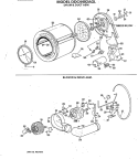 DRUM & DUCT ASM. Diagram and Parts List for DDC4492AGL  General Electric Dryer