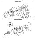 DRUM & DUCT ASM. Diagram and Parts List for DDC6000MCL  General Electric Dryer