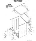 CABINET & TOP ASSEMBLY Diagram and Parts List for DDC5000MCL  General Electric Dryer
