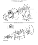DRUM & DUCT ASSEMBLY Diagram and Parts List for DDC4498AJL  General Electric Dryer
