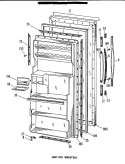 Section Diagram and Parts List for TA14SBPR  General Electric Refrigerator