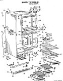 Section Diagram and Parts List for TBF21RBBL  General Electric Refrigerator