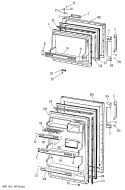 Part Location Diagram of WR78X6738 GE FRZ. O.D. PANEL-RH CAB.