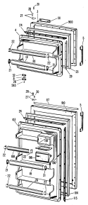 Section Diagram and Parts List for CTF15CBDL  Hotpoint Refrigerator