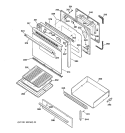 DOOR & DRAWER PARTS Diagram and Parts List for RGB745WEV3WW  Hotpoint Range