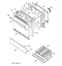 DOOR & DRAWER PARTS Diagram and Parts List for LGB336GEV3AD  General Electric Range