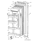 FRESH FOOD DOOR Diagram and Parts List for TPG21BRBAWW  General Electric Refrigerator