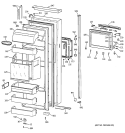 FRESH FOOD DOOR Diagram and Parts List for TPG24BFBABB  General Electric Refrigerator