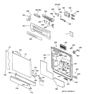 ESCUTCHEON & DOOR ASSEMBLY Diagram and Parts List for GSD4910Z02AA  General Electric Dishwasher