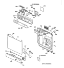 ESCUTCHEON & DOOR ASSEMBLY Diagram and Parts List for GSD3820Z02BB  General Electric Dishwasher