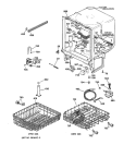 BODY PARTS Diagram and Parts List for GSD3820Z02BB  General Electric Dishwasher