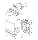 ESCUTCHEON & DOOR ASSEMBLY Diagram and Parts List for GSD3220Z02BB  General Electric Dishwasher
