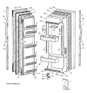 DOORS Diagram and Parts List for TFJ22JABAWW  General Electric Refrigerator