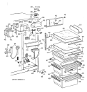FRESH FOOD SECTION Diagram and Parts List for TFJ22JABAWW  General Electric Refrigerator