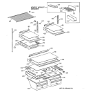 SHELF PARTS Diagram and Parts List for TBX21IIBLRAA  General Electric Refrigerator