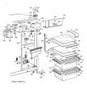FRESH FOOD SECTION Diagram and Parts List for TFK20JABAAA  General Electric Refrigerator