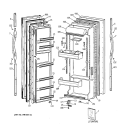 DOORS Diagram and Parts List for TFK22JABAAA  General Electric Refrigerator