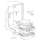 FRESH FOOD SECTION Diagram and Parts List for TFX22GRBAWW  General Electric Refrigerator