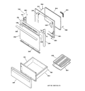 DOOR & DRAWER PARTS Diagram and Parts List for JBP61DA1WH  General Electric Range