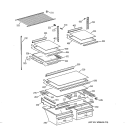 SHELF PARTS Diagram and Parts List for TBX21NIBLRAA  General Electric Refrigerator