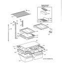 SHELF PARTS Diagram and Parts List for TBX22ZABLRAA  General Electric Refrigerator