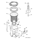 TUB, BASKET & AGITATOR Diagram and Parts List for WSSR2070V1WW  General Electric Washer