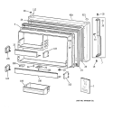FREEZER DOOR Diagram and Parts List for TBX19PABLRAA  General Electric Refrigerator