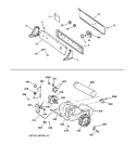 BACKSPLASH, BLOWER & DRIVE ASSEMBLY Diagram and Parts List for DBXR453GV0WW  General Electric Dryer