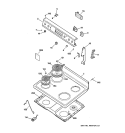 CONTROL PANEL & COOKTOP Diagram and Parts List for RB533GW5  Hotpoint Range