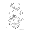 CONTROL PANEL & COOKTOP Diagram and Parts List for RB632GW4  Hotpoint Range
