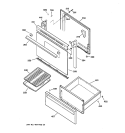DOOR & DRAWER PARTS Diagram and Parts List for RB632GW4  Hotpoint Range