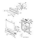 ESCUTCHEON & DOOR ASSEMBLY Diagram and Parts List for HDA1000Z02WH  Hotpoint Dishwasher
