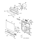 ESCUTCHEON & DOOR ASSEMBLY Diagram and Parts List for HDA2220Z02BB  Hotpoint Dishwasher