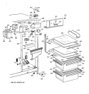 FRESH FOOD SECTION Diagram and Parts List for MSG20GABAWW  General Electric Refrigerator
